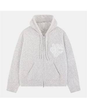 The Couture Club Fluffy Knit Zip Hoodie - White