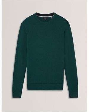 Ted Baker Merino Blend Crew Neck Jumper - Green