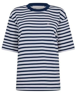 Ami Paris Ss Stripe T-Shirt - Blue