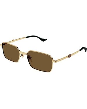 Gucci Gg1495S Rectangle Sunglasses - Metallic