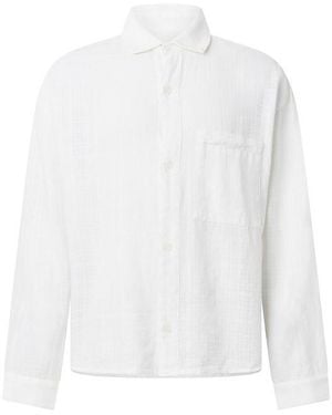 MKI Miyuki-Zoku Loose Weave Long Sleeve Patterned Shirt - White
