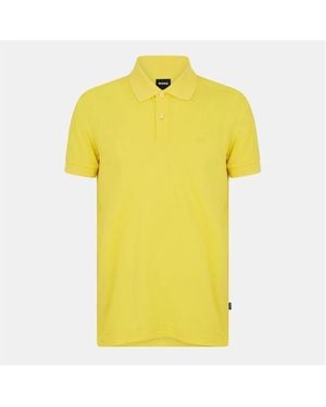 BOSS Firenze Short-Sleeve Polo Shirt With Logo Detail - Yellow
