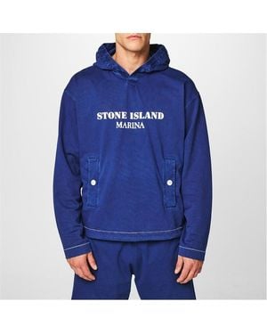 Stone Island Marina Hooded Sweatshirt - Blue