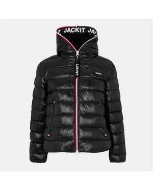 Jacket Hooded Insulated Medium Puffer Jacket - Black