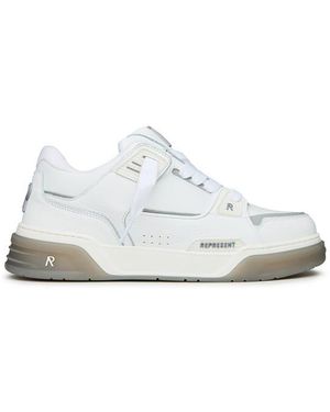 Represent Rep Studio Premium Leather Mid-Top Trainer - White