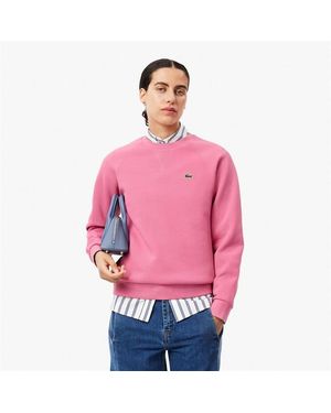 Lacoste Piqué Crewneck Sweatshirt - Pink
