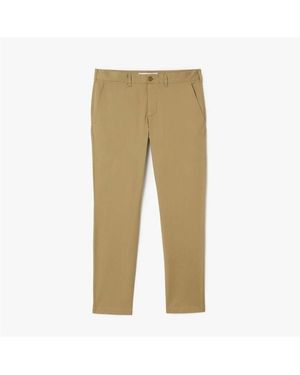 Lacoste Lightweight Slim-fit Stretch Trousers - Natural