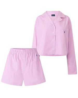 Polo Ralph Lauren Crop Box Short Sleeve Pyjama Set - Pink