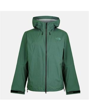 The North Face Packable Waterproof Windproof Concealed Hood Rain Anorak - Green