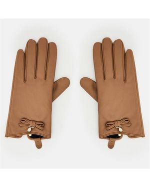 Ted Baker Bow Lthr Glov - Brown