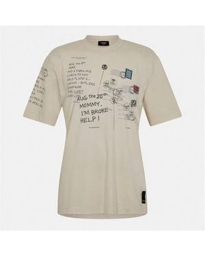 Fendi Postcard Tee - Natural