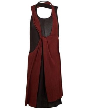 Bottega Veneta Knitted Jumper Dress - Red
