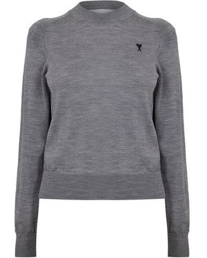 Ami Paris Crew Jumper Neck Jumper - Grey
