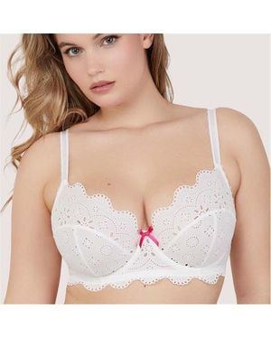 Playful Promises Camille Broderie Balconette Bra - White