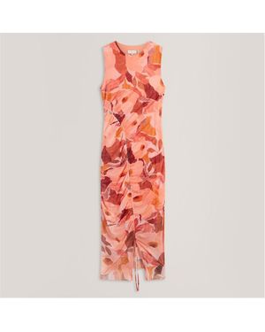 Ted Baker Garden Print Sleeveless Mesh Bodycon Dress - Red