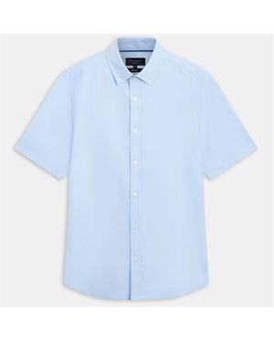 Ted Baker Ss Reg Fit Oxford Shirt - Blue