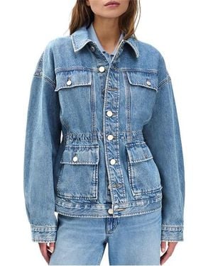 Rag & Bone Amy Cinched Denim Jacket - Blue