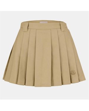Moncler Pleated Mini Skirt - Natural
