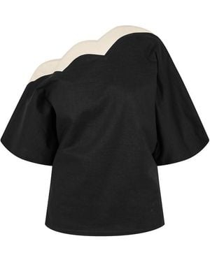 Never Fully Dressed Scallop Tilly Top - Natural