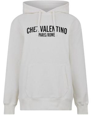 Valentino Logo Pull Over Hoodie - Grey