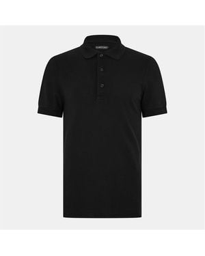 Tom Ford Tf Lyocell Short Sleeve Polo Shirt - Black
