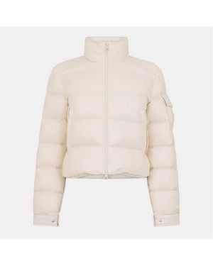 Moncler Petra Water-Repellent Long Sleeve Slim Fit Short Puffer Jacket - Natural