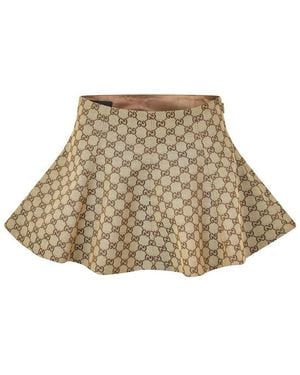 Gucci Cnvs Skirt Ld63 - Brown