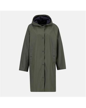 Barbour Recoleta Hooded Long Sleeve Knee Length Rain Anorak - Green