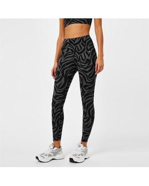Anine Bing Blake Zebra Leggings - Black