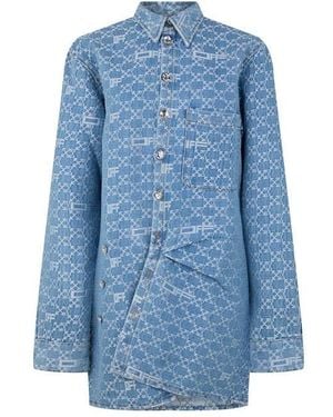 Off-White c/o Virgil Abloh Off Off Mono Mini Dress - Blue