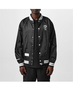 Aape Varsity Brand-embroidered Regular-fit Shell Jacket - Black