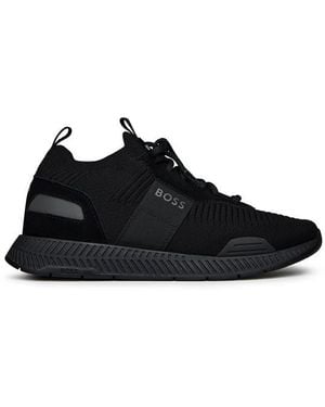 BOSS Titanium Runn Knit Trainers - Black
