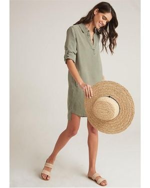 Bella Dahl Long-Sleeve A-Line Shirt Dress - Natural