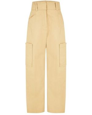 BOSS Telara W Straight Leg Trousers - Natural