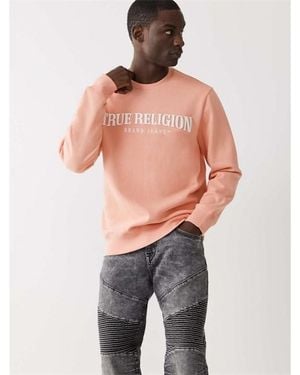 True Religion Embroidered Crew Sweatshirt - Orange