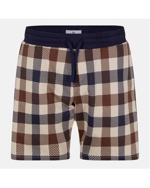 Aquascutum Big Check Shorts - Blue