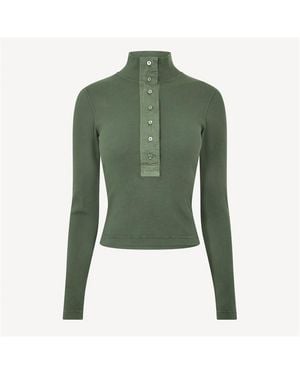 Gucci Rib Long Sleeve T-Shirt - Green