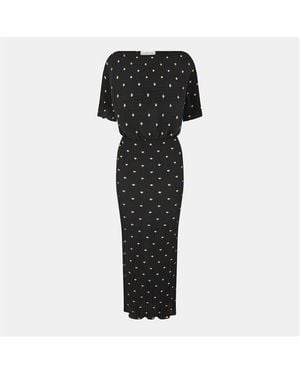 Never Fully Dressed Tilly Plisse Maxi Dress - Black