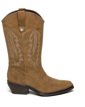 Steve Madden Wallace Western Cowboy Boots - Brown