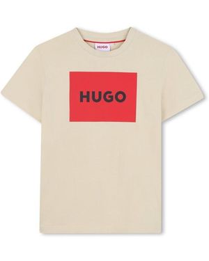 HUGO Kids' Big Logo Regular Fit T-Shirt - Pink