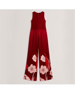 Ted Baker Floral Jumpsuit - Red