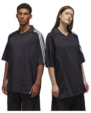Y-3 3-Stripe Short-Sleeve Polo Shirt - Black