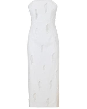 Odd Muse Embellished Long Midi Dress - White