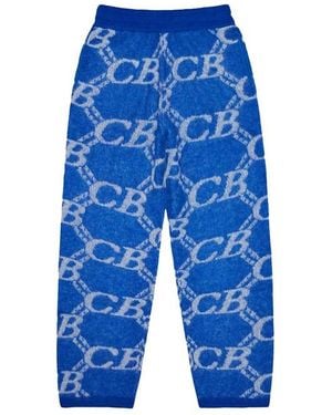 Cole Buxton Monogram Knit Trousers - Blue