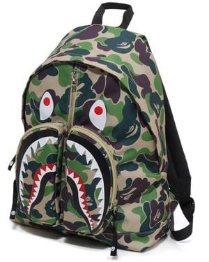 A Bathing Ape Camo Shark Backpack - Green