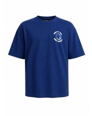 PRETTY BOY UGLY WORLD Pbuw New World T-Shirt - Blue