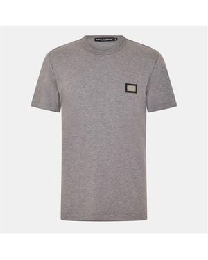 Dolce & Gabbana Cotton Plate T-Shirt - Grey