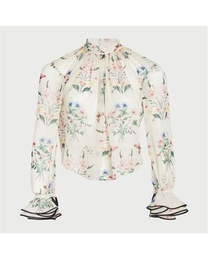 Giambattista Valli Georget Long-Sleeve Blouse - Natural