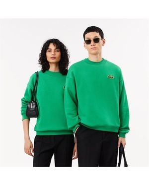 Lacoste Loose Fit Badge Accent Fleece Sweatshirt - Green
