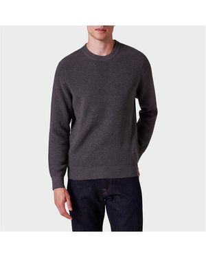 Paul Smith Knitted Patch Relaxed Fit Crew Neck Jumper - Blue